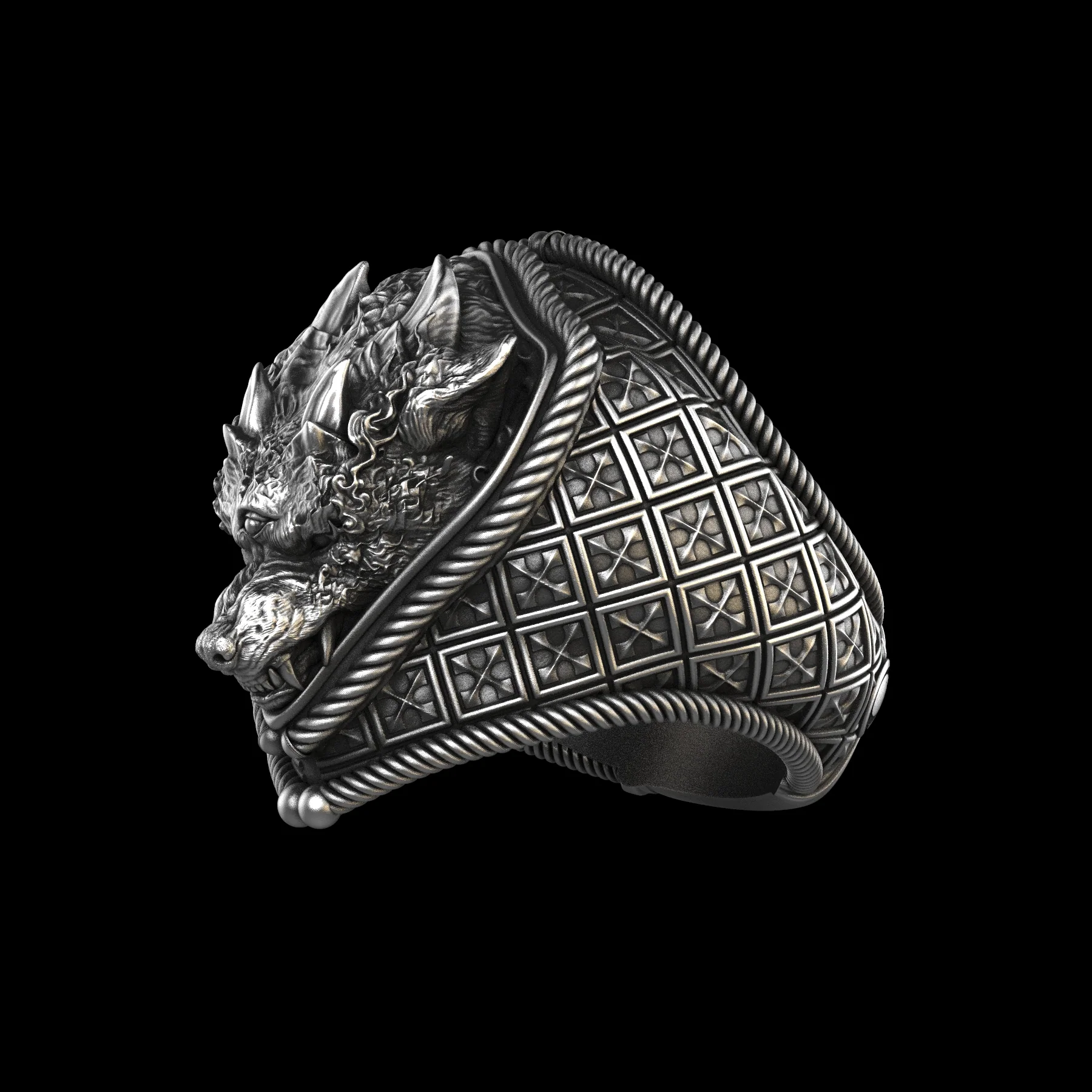 Wolf Shaman Ring Sterling Silver - Image 7