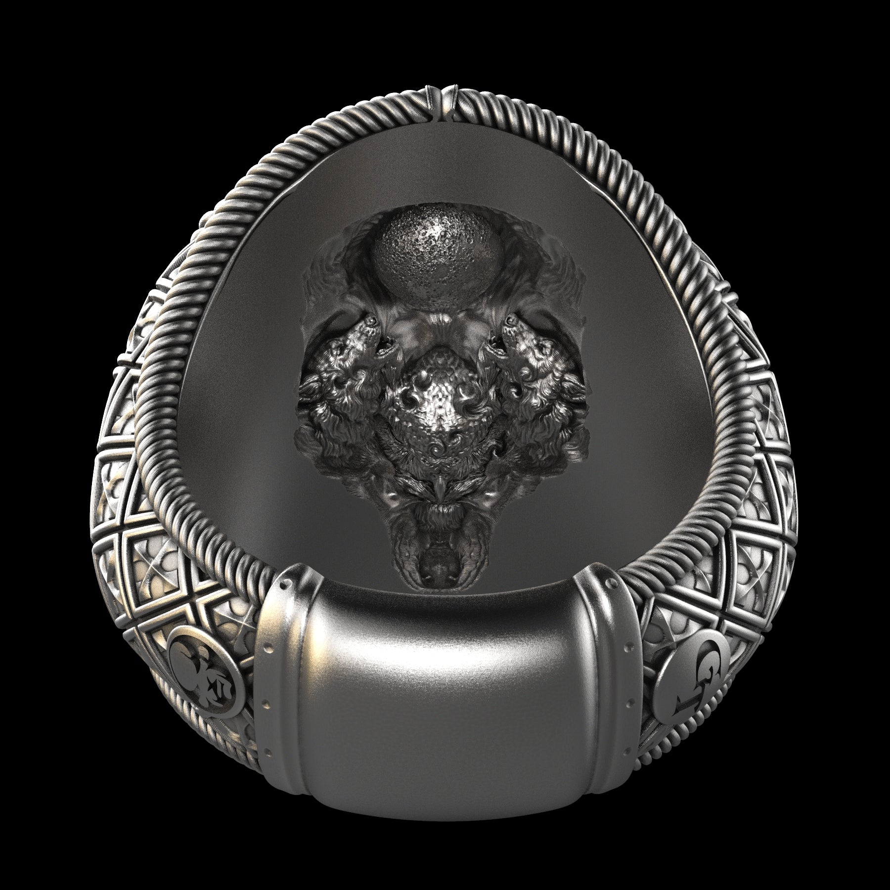 Wolf Shaman Ring Sterling Silver - Image 8